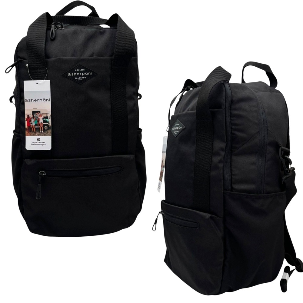 Sherpani Unisex Camden Backpack Raven Black RFID-blocking Fits 14" Laptop